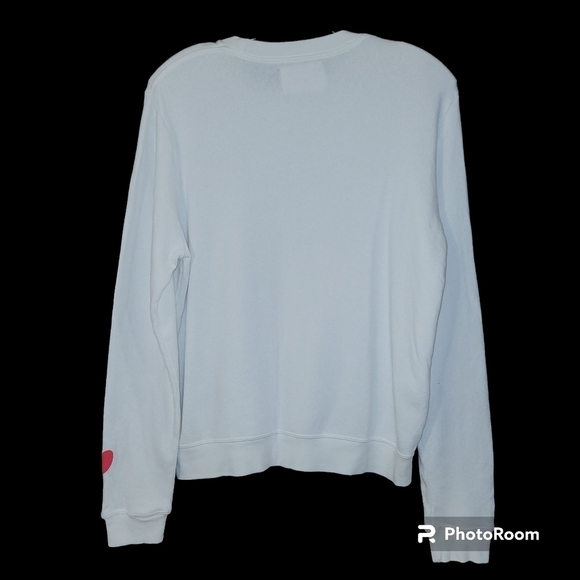 Sol Angeles white crewneck long sleeve sweatshirt with heart graphic - Picture 7 of 7